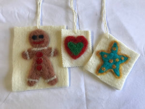 Copy of Felt Your  Own Christmas Ornaments (Gingerbread Man, Star, Heart)